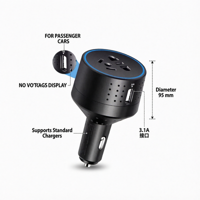 12V/24V Multi-Port Car Charger with 220V AC Outlet | SZX-W1688
