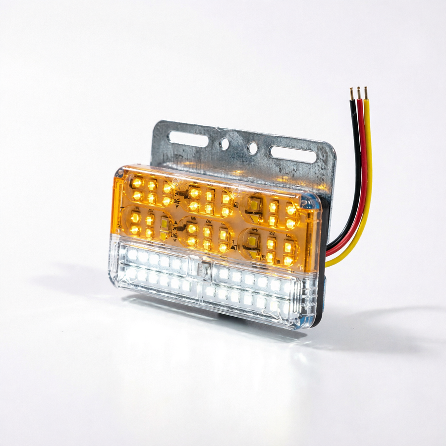4-Pack 24V 70-LED Truck Ground Lights - Amber / White
