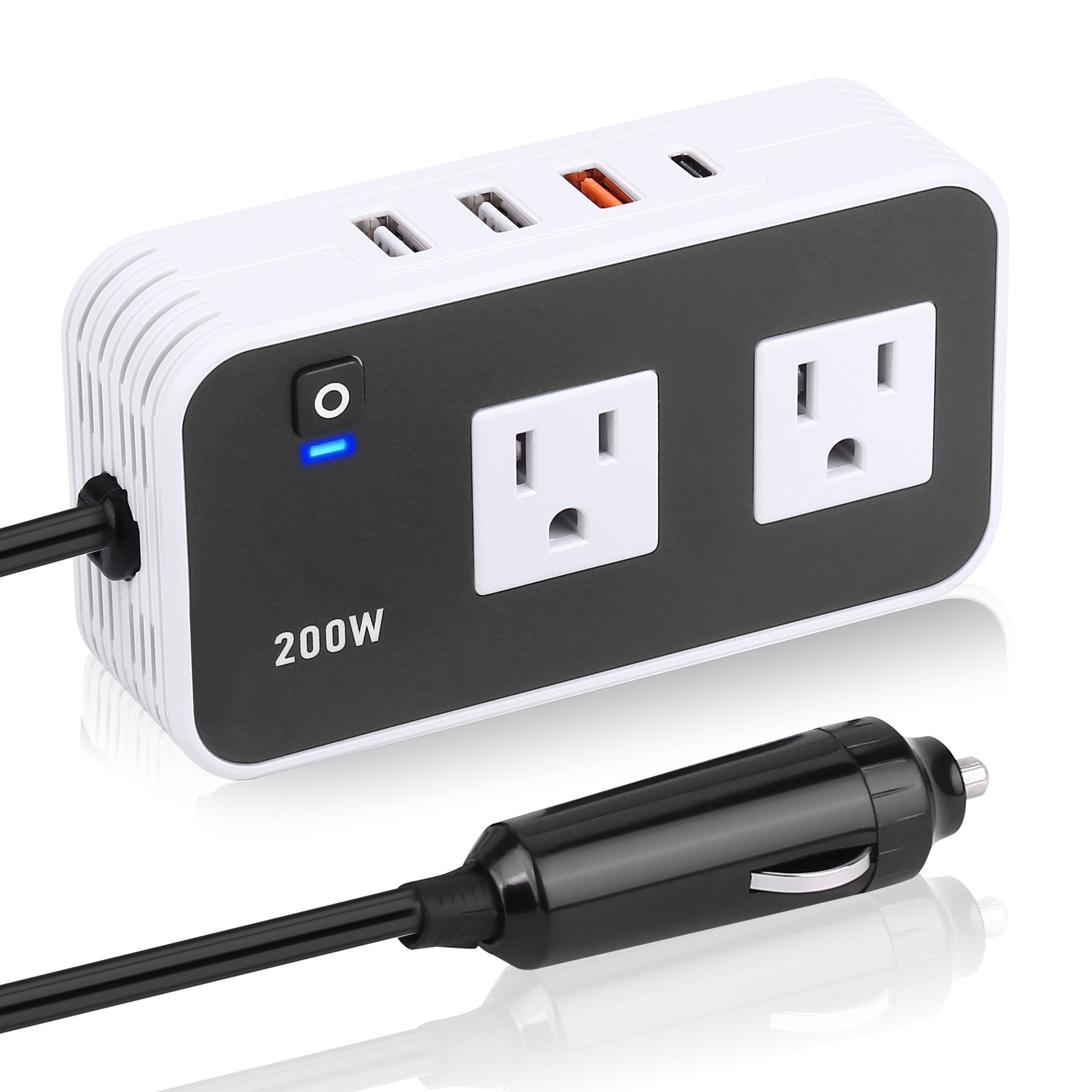 200W Smart Power Inverter PD Type-C Fast Charge 110V